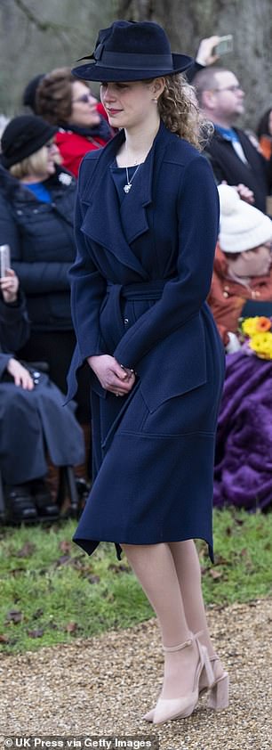 Lady Louise attends the Christmas Day service at St Mary Magdalene Church in Sandringham, Norfolk