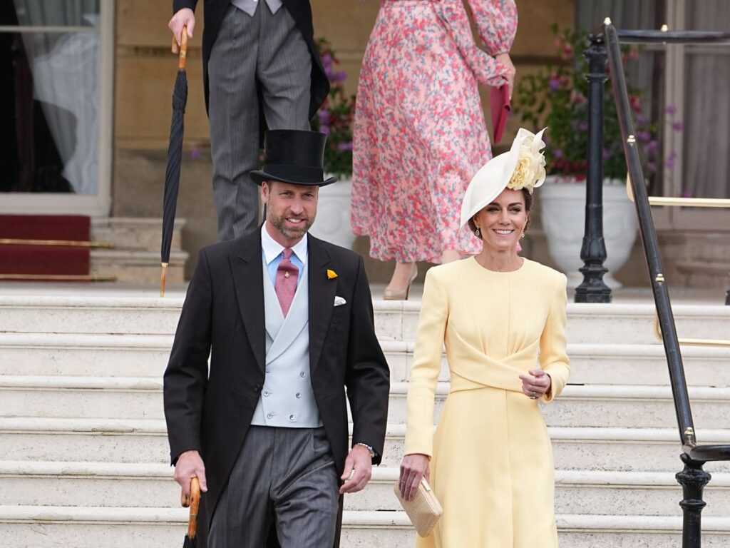 The Prince and Princess of Wales at the royal garden party at Buckingham Palace