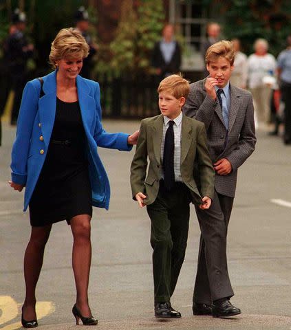 Getty Princess Diana, Prince Harry, and Prince William on September 6, 1995
