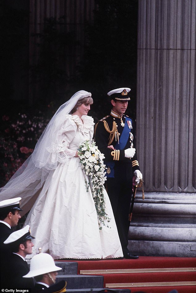 Princess Diana married Prince Charles in 1981, in a striking dress valued at £151,000