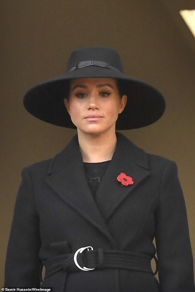 Meghan at the Cenotaph on Remembrance Sunday in November 2019. Meghan reportedly brushed off a complaint about her conduct from a senior aide, claiming 'it's not my job to coddle people'