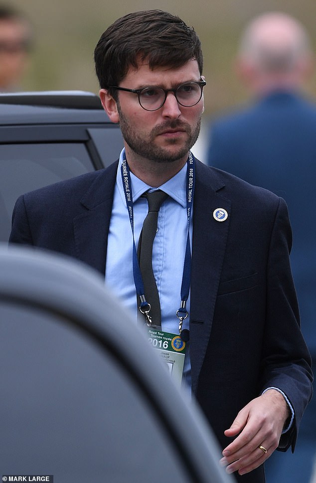 Jason Knauf, pictured on a tour in Canada with the Duke and Duchess of Cambridge, compiled a 'dossier of distress'