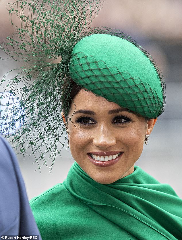 Meghan Sussex looked beautiful in bold green Emilia Wickstead for her last official Royal engagement at Westminster Abbey in March 2020