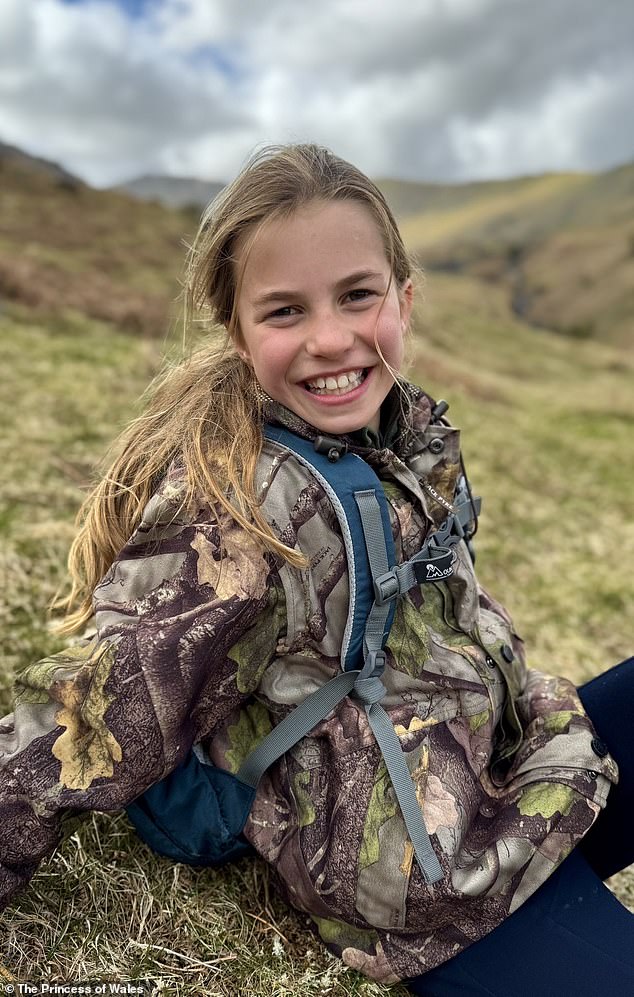 Kensington Palace has shared a new portrait for Princess Charlotte's 10th birthday showing her wearing a £37 (reduced from £45.95) Jack Pyke children's 'Evolution Camo' jacket
