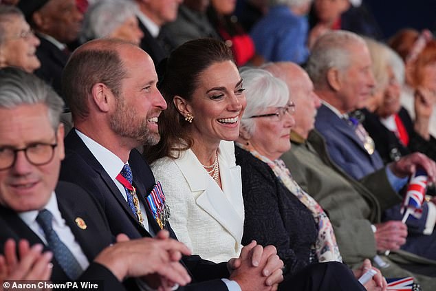 William and Kate were all smiles as they made their appearance at the concert with other members of the Royal Family