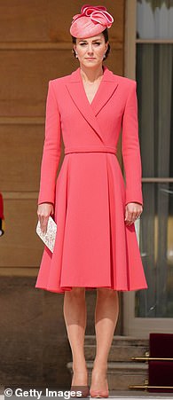 Catherine's coral pink Wickstead outfit made her stand out in the crowds at Buckingham Palace