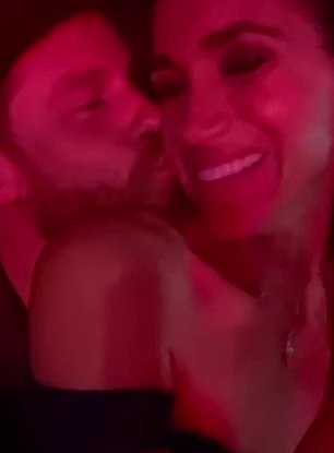 There was also footage of them on Instagram showing him kissing his wife at the gig
