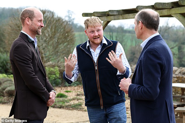 Prince William with Clarkson's Farm stars Kaleb Cooper and Charlie Ireland earlier this year. It has been announced that the Prince of Wales will appear in an upcoming episode of the series.