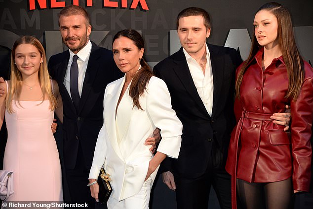 Online sleuths and media outlets were quick to clock two key faces missing from David Beckham's birthday celebrations - his eldest son, Brooklyn Beckham and his wife, Nicola Peltz (pictured together in October 2023)