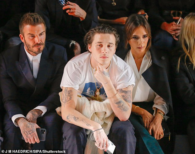 As his father, David Beckham , celebrated his 50th birthday in style last month, it appeared everyone in the family's address book had been on the guest list, with the former England captain luxuriating in a slew of lavish parties in Miami, Paris and London (pictured at Paris Fashion Week in 2020)