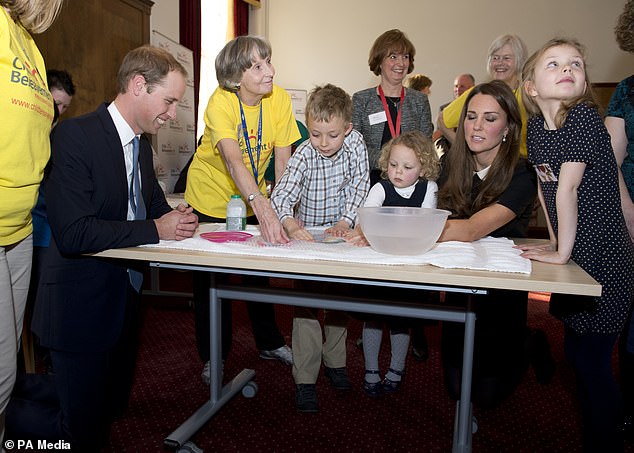 The then-Cambridges meeting youngsters at the headquarters of the charity Child Bereavement UK in 2013