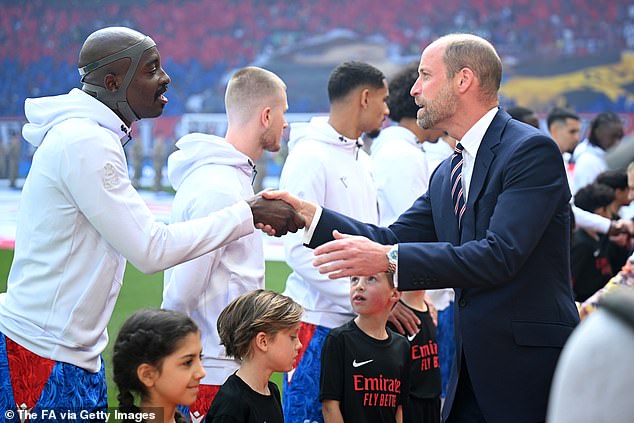 As patron of the FA, the prince has the onus of presenting players with their medals at full-time