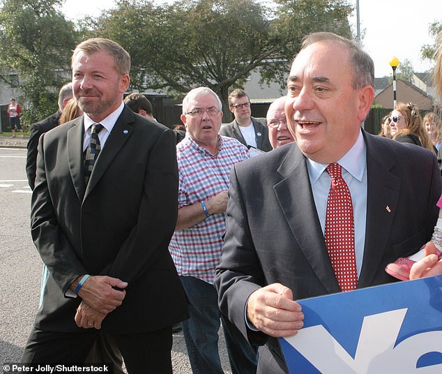 The father-of-six, was also one of Alex Salmond's bodyguards during the late former First Minister's period in office in 2014 (the two pictured in September, 2014)