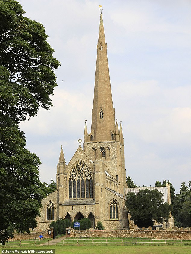 Lord Fellowes' funeral was held at St Mary's Church in Snettisham - attended by both William and Harry