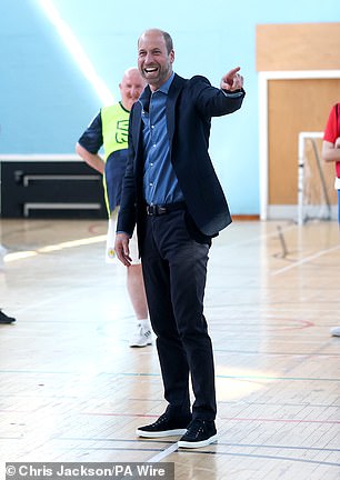 William, who is known to love football and supports Aston Villa Football Club, got stuck in to the game