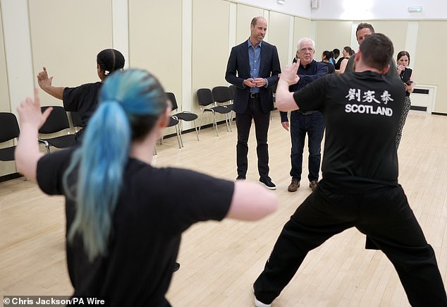 William observed a martial arts class during his visit to the centre in Leith