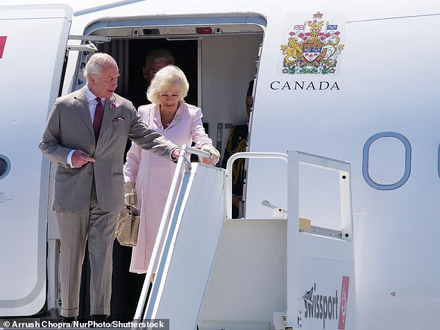 King Charles and Queen Camilla arrive at Ottawa Airport during an official visit to Canada in Ottawa, Canada, yesterday