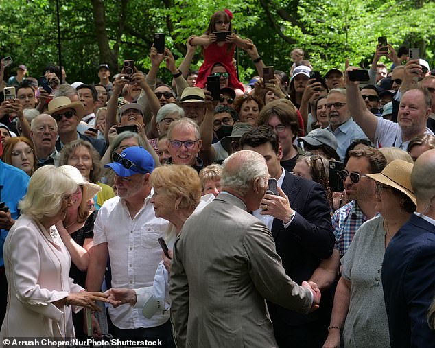 Charles and Camilla stopped to greet the crowds in Canada who cheered and thanked the monarch