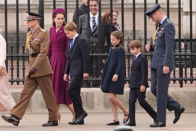 Getty Prince Edward, Kate Middleton, Prince George, Princess Charlotte, Prince Louis, and Prince William on May 5, 2025
