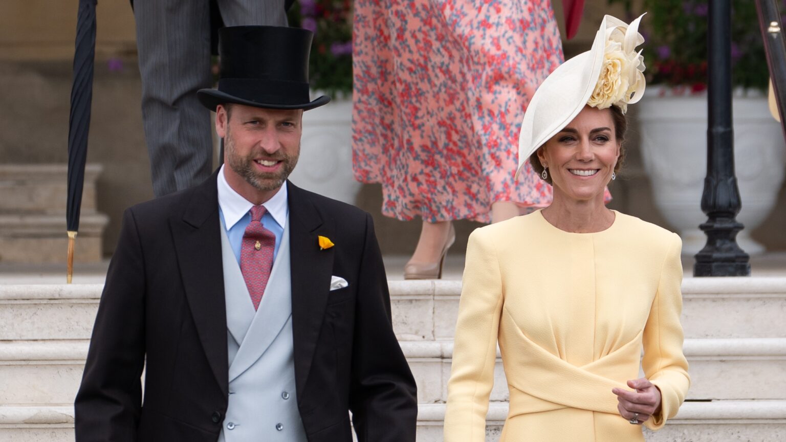 Prince William’s subtle tribute to Kate at Palace Garden Party Prince William and Catherine, Princess of Wales walk down the steps at the start of a Royal Garden Party at Buckingham Palace on May 20, 2025