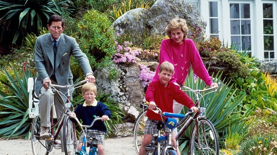 Princess Diana with King Charles and their two sons.(AP )
