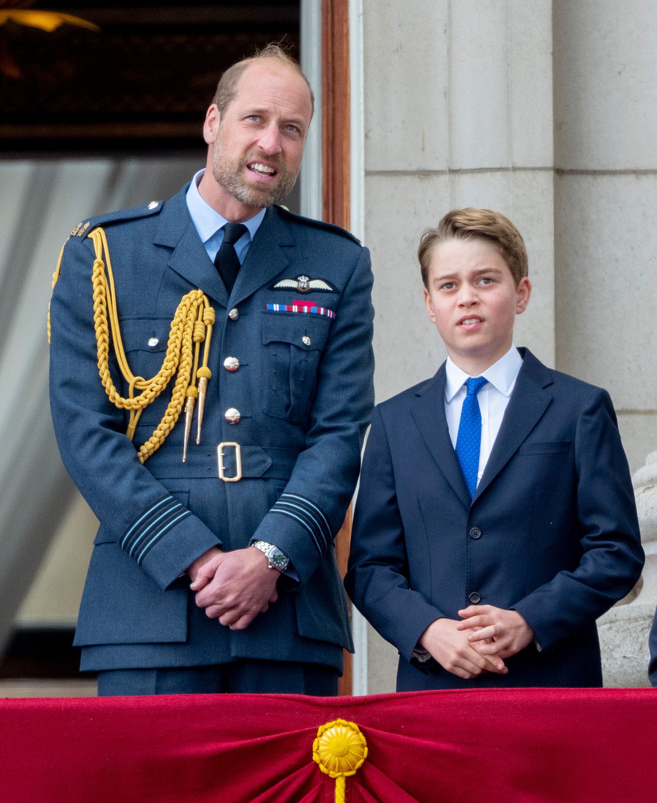 Image may contain Prince William Duke of Cambridge Prince George of Cambridge Officer Person and Accessories
