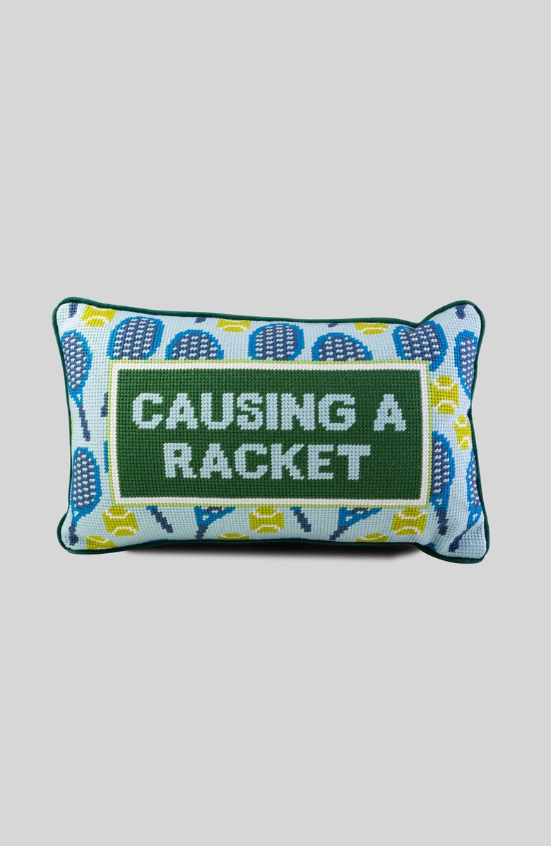 Causing a Racket Needlepoint Pillow