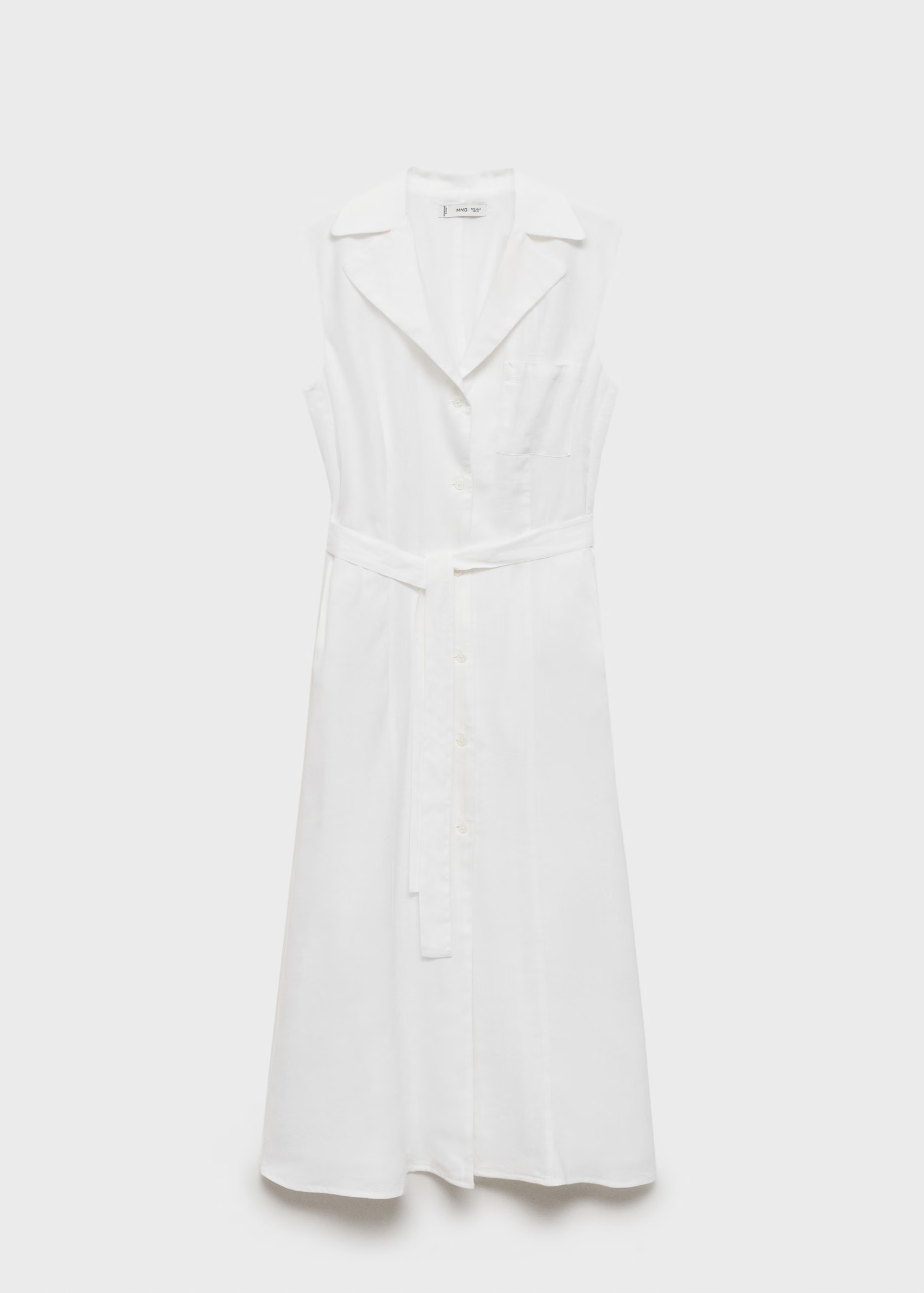 A white sleeveless Mango shirt dress