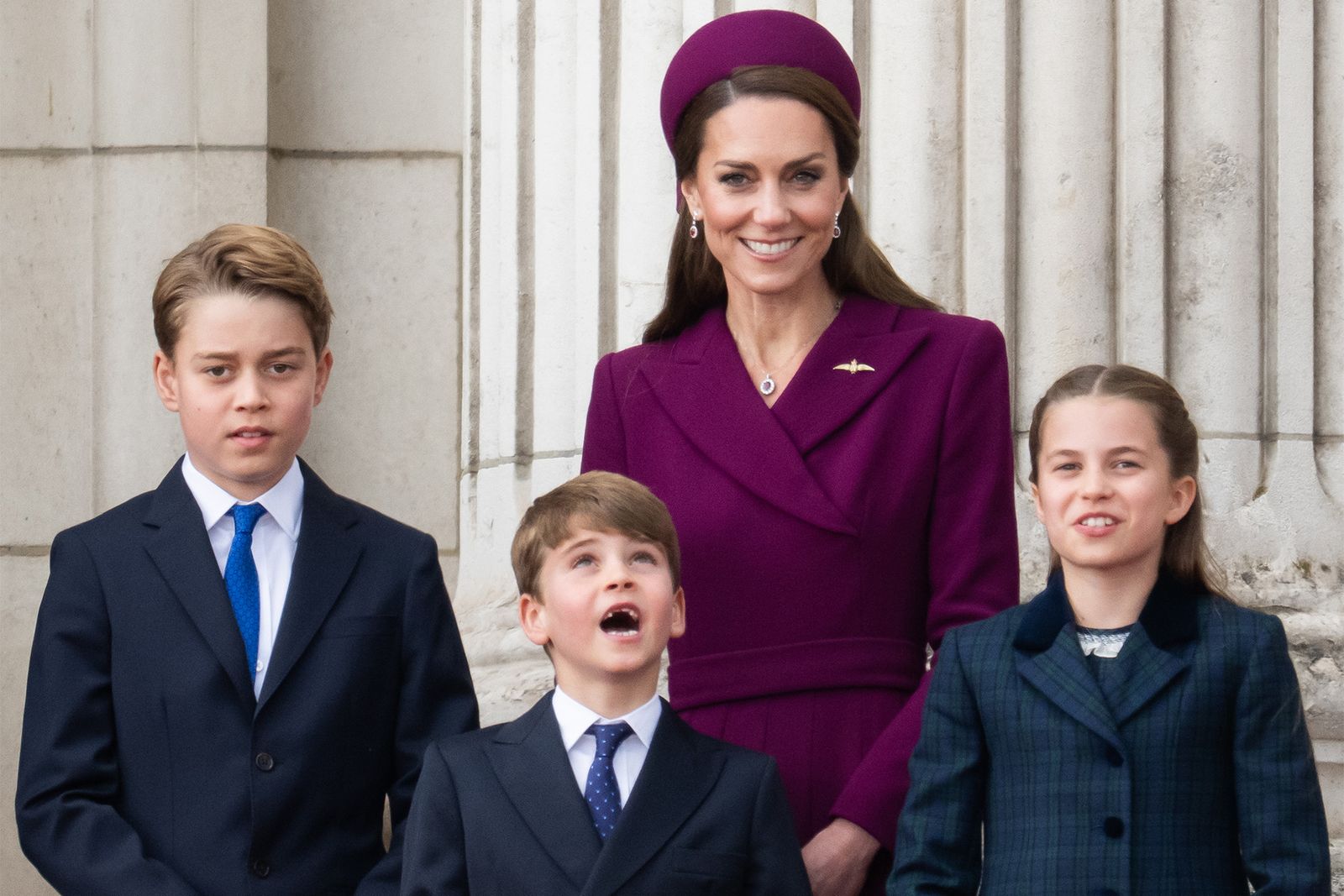 Image may contain Prince George of Cambridge Pierce Fulton Blazer Clothing Coat Jacket Head Person Face and People