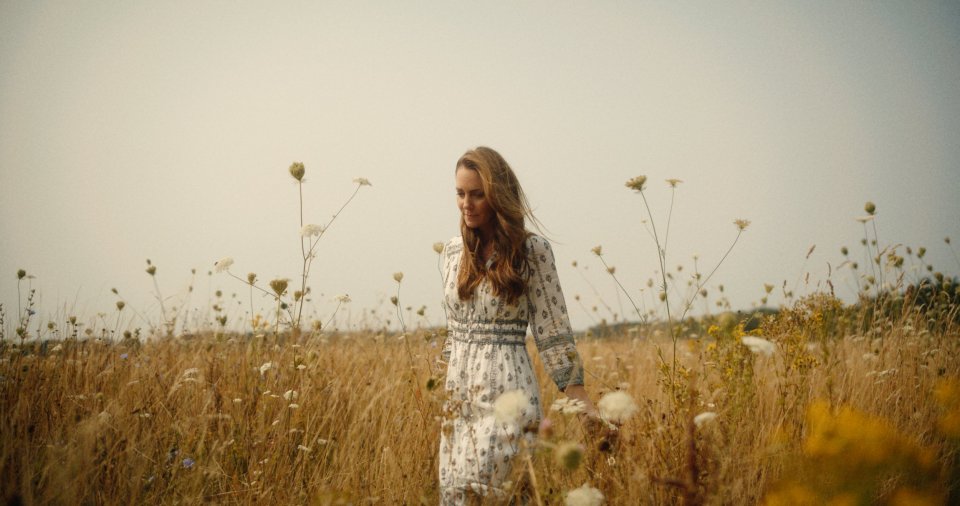 The Princess of Wales in a field, announcing she has finished chemotherapy.