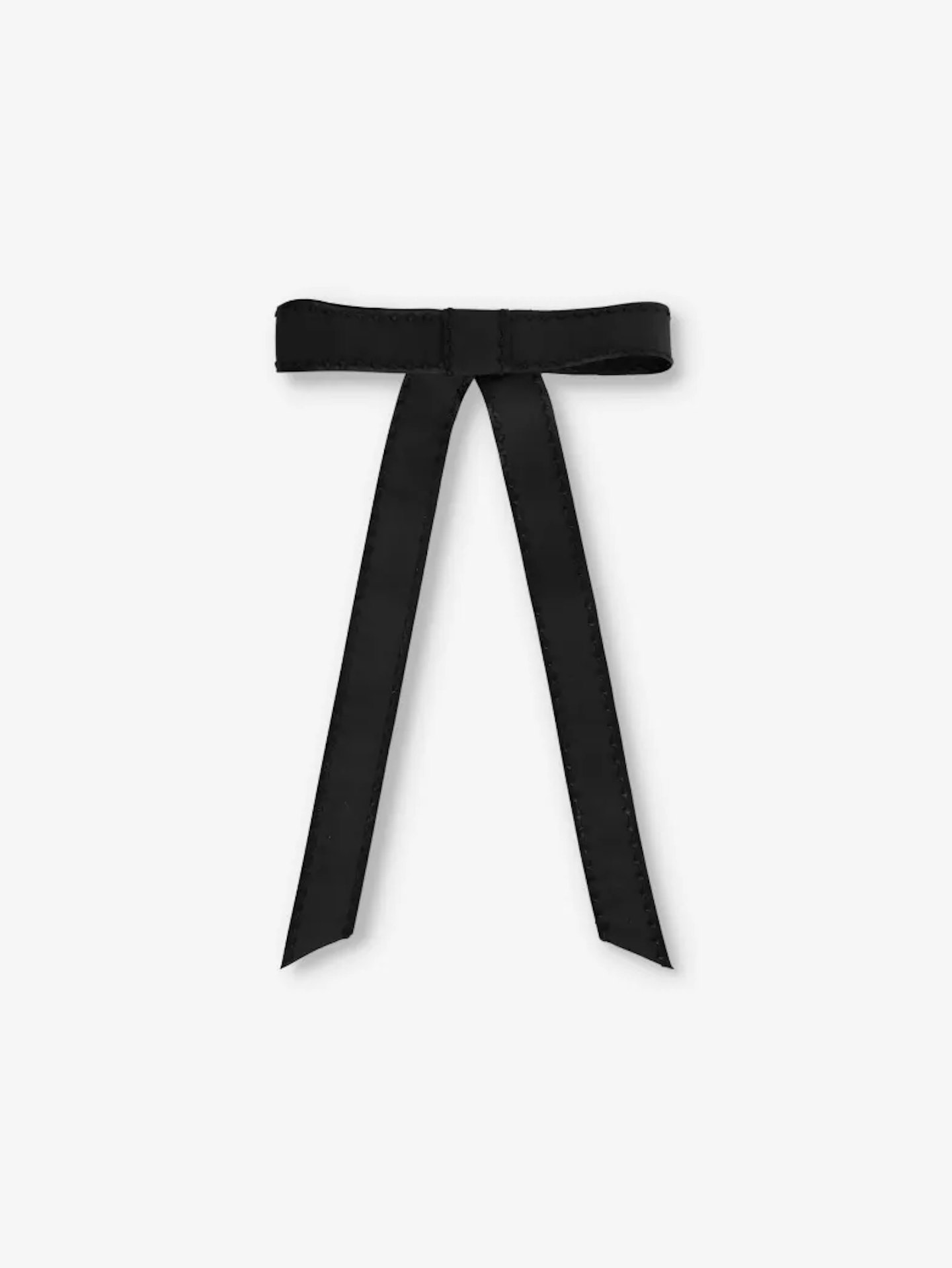 LELET NYC Kate Topstitched Bow Silk-grosgrain Barrette 