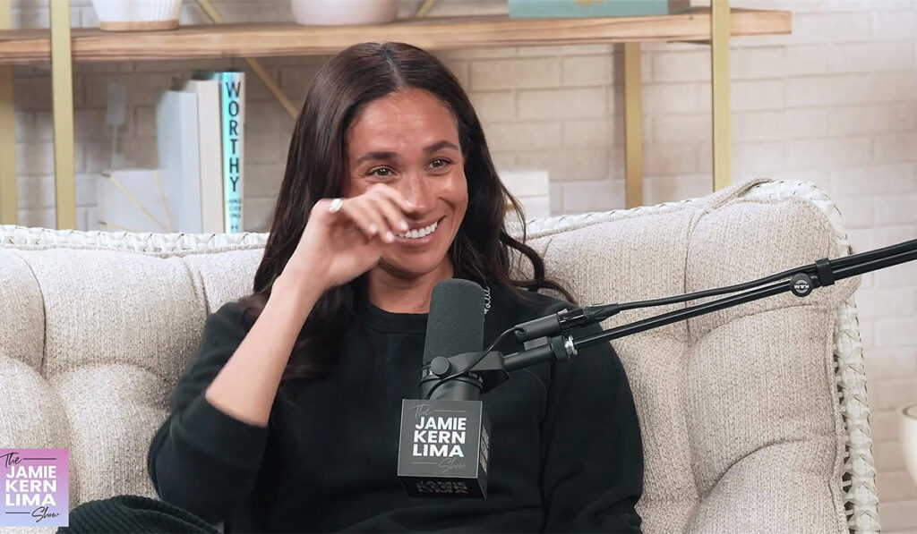 Meghan, Duchess of Sussex in Her First Ever Podcast Interview! Exclusive Worldwide Premiere Episode of The Jamie Kern Lima Show. Pic: YouTube