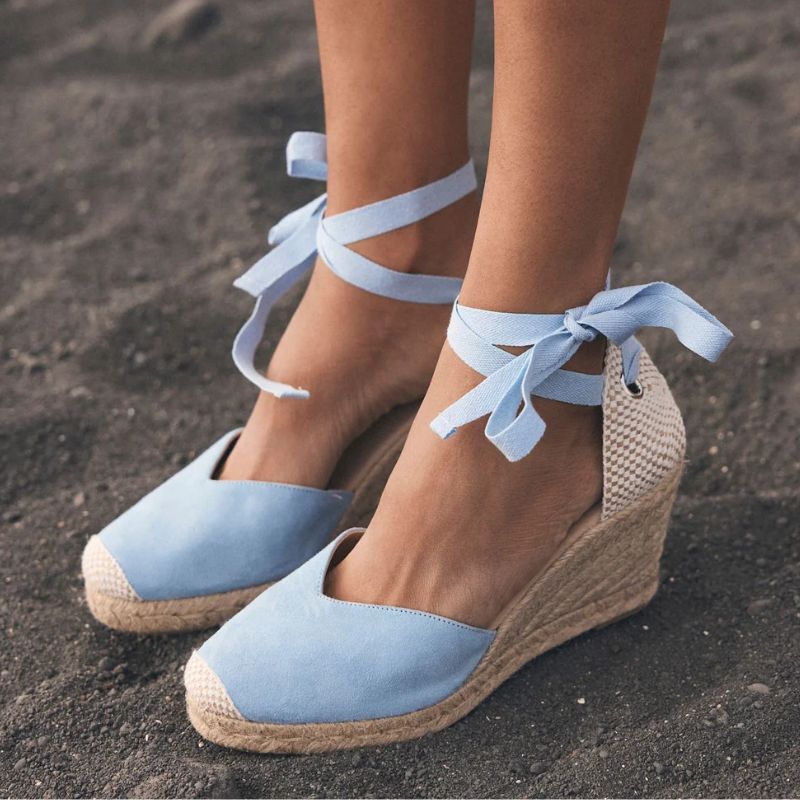 Mint Velvet blue espadrilles
