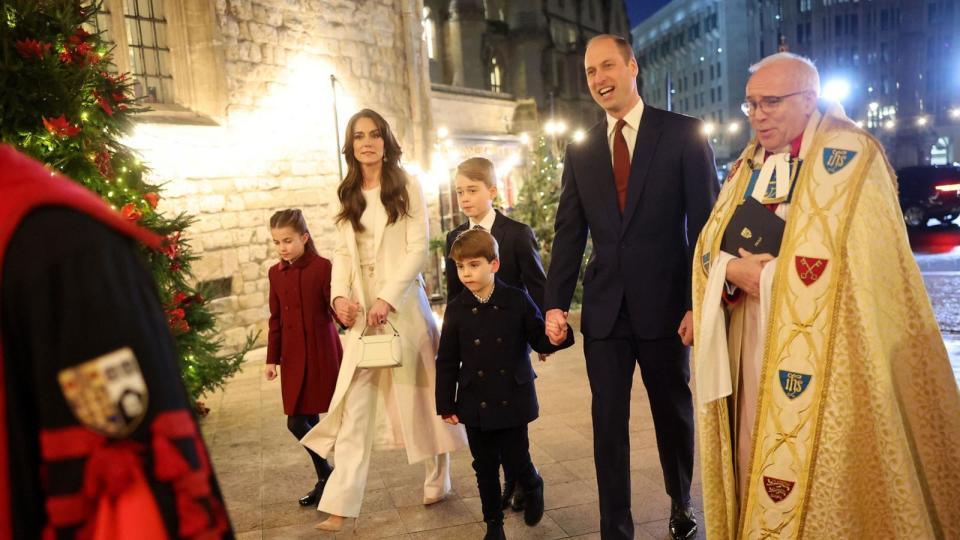 PHOTO: The Royal Family and The Dean of Westminster Abbey, The Very Reverend Dr David Hoyle attend The 'Together At Christmas' Carol Service at Westminster Abbey, on Dec. 8, 2023, in London. (Chris Jackson/Getty Images)