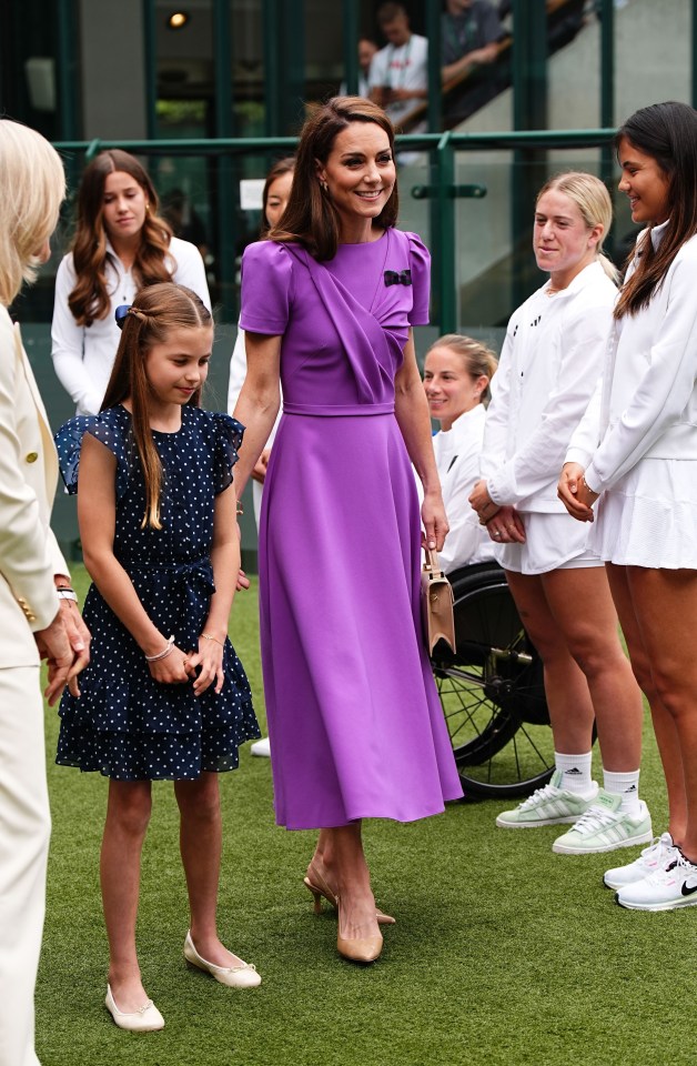 Catherine, Princess of Wales, and Princess Charlotte at Wimbledon.