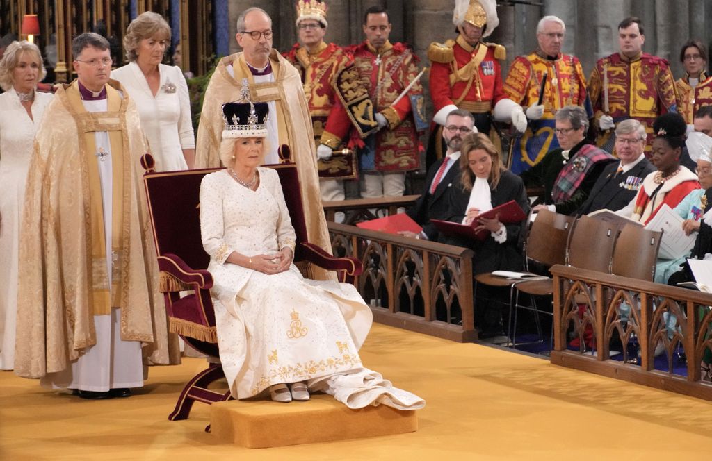 Queen Camilla awarded Anna Valentine, who designed her coronation gown, with a royal warrant