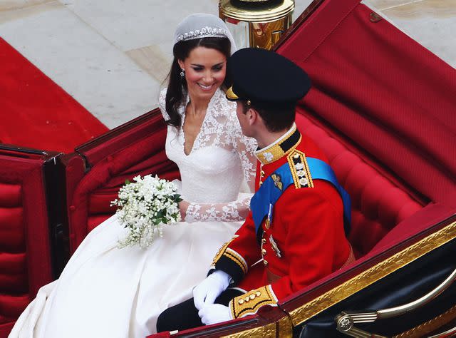 Georges De Keerle/ GP / Contributor / Getty Images Kate Middleton and Prince William on their April 29, 2011 wedding day