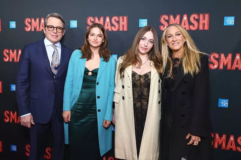 Matthew Broderick, Tabitha Hodge Broderick, Marion Loretta Elwell Broderick, and Sarah Jessica Parker