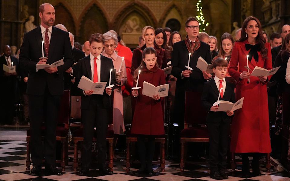 The Waleses at a Christmas carol service at Westminster Abbey in 2024