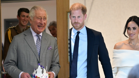 Prince Harry-Meghan Markle and King Charles (AP)