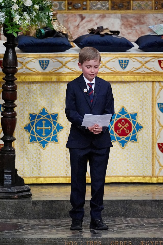 Winston Churchill's great-great-grandson giving a reading at Westminster Abbey.