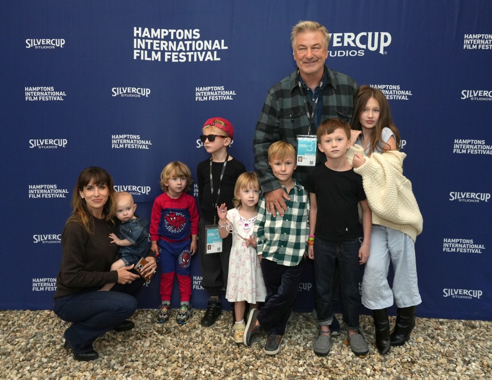 Alec Baldwin and his family at the Hamptons International Film Festival.