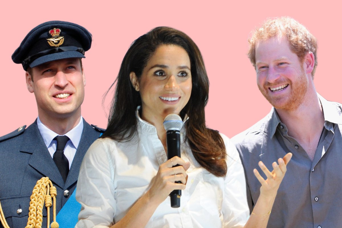 Meghan Markle with Prince William, Harry
