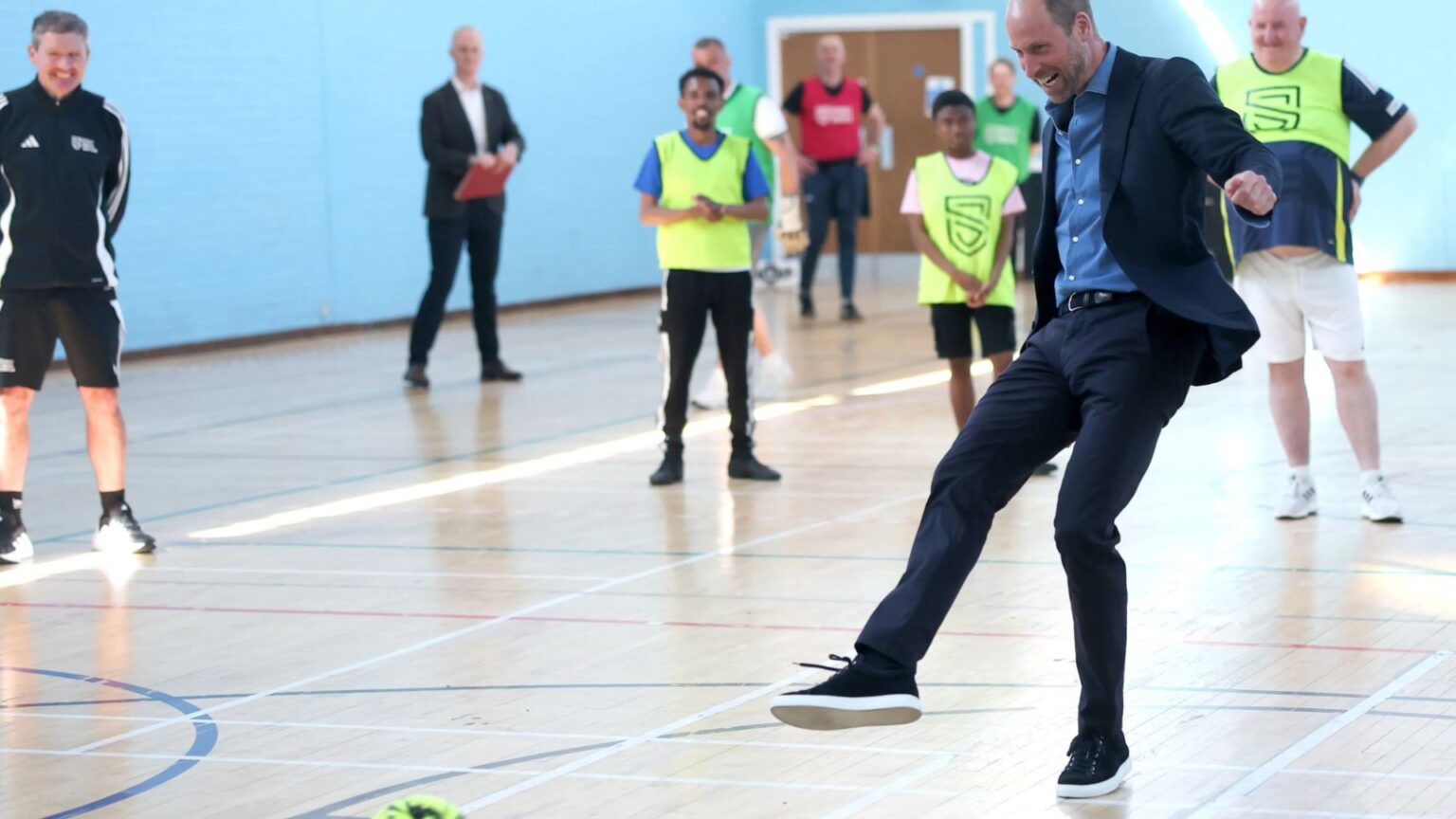 Prince William tucks away penalty as he launches football charity partnership