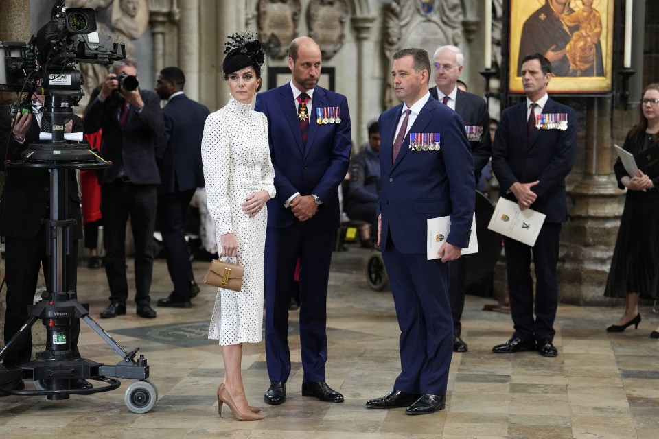 The Prince and Princess of Wales at a Westminster Abbey service.