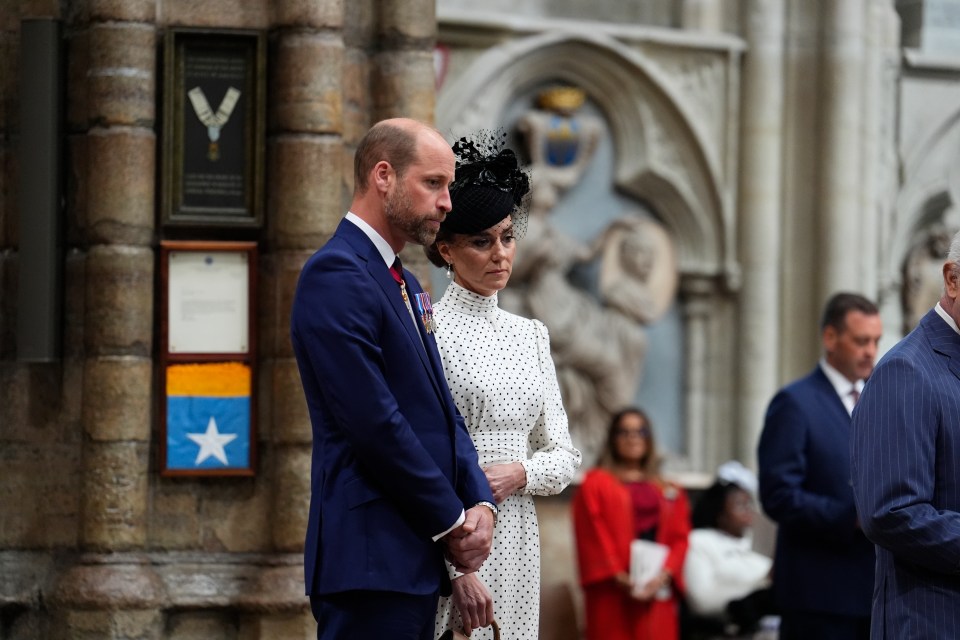 The Prince and Princess of Wales at a service.