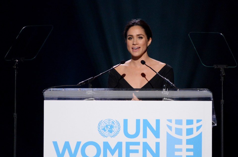 Meghan Markle speaking at a UN Women event.