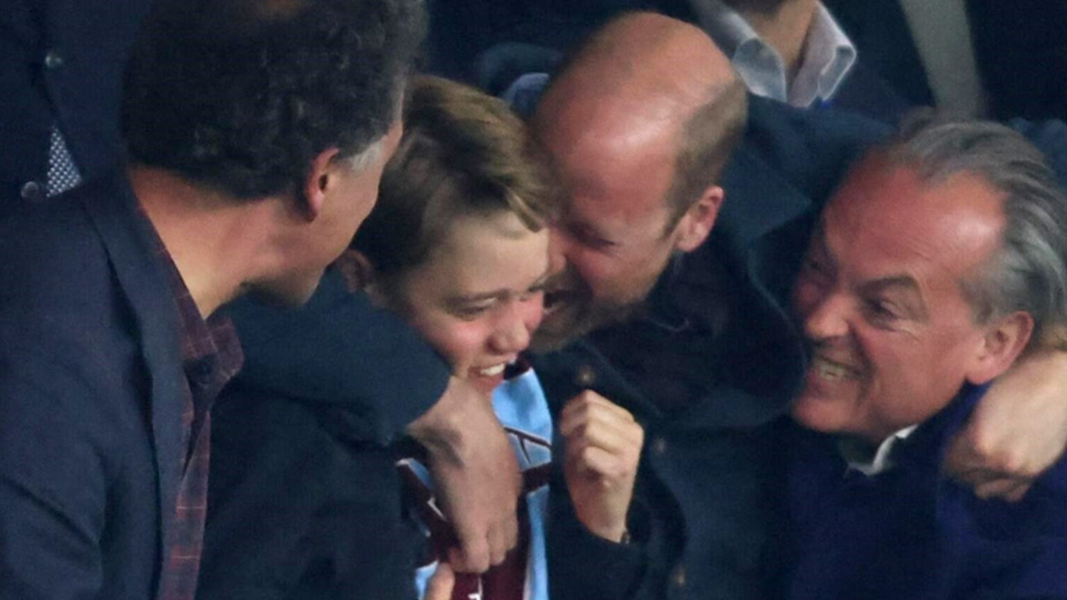 Agony & ecstasy of Prince William and George as they watch Aston Villa's Champions League quarter final in Paris