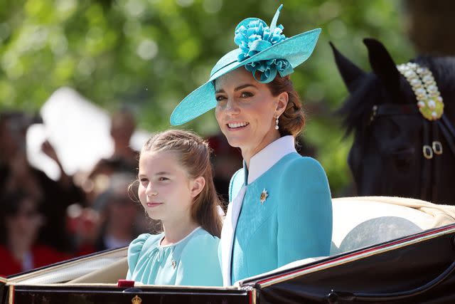 Neil Mockford/Getty Princess Charlotte and Kate Middleton at Trooping the Colour on June 14, 2025