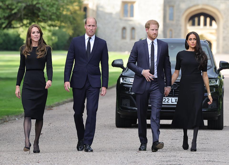 Meghan and Harry promised the late Queen Elizabeth they would stop using the HRH titles when they left the royal family in 2020. / Chris Jackson/Getty Images